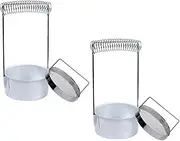 PHENOFICE 2pcs Stainless Steel Brush Washer with Stable Base Integrated Paint Brush Cleaning and Drying Rack for Oil Painting Art Supplies Practical Organizer for Home and Studio Use