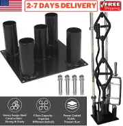 Vertical Barbell Rack Holder Storage Frame Stand for Olympic Hex Trap Curl Bars