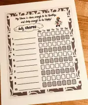 Daily Chores Cleaning Schedule Laminated Reusable Sheet