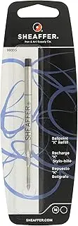 Sheaffer K Ballpoint Refill, Black Ink, Medium Point, Single Blister Card (99335)
