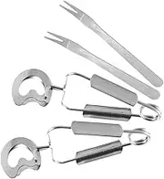 ASAKKURA Stainless Steel Food Clamp Tongs 2-Piece Set Versatile Clip for Snails Seafood Steaks Salads Non-Slip Cooking Utensils for Kitchen