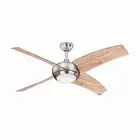 Dimmer Lamp Ceiling Fan with Remote Control Borealis 122 CM Nickel Pine