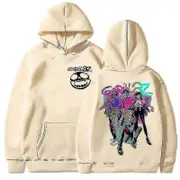 Harajuku Frauen Gorillaz Druck Hoodie Khaki M