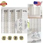 Elegant 63 Inch Bohemian Striped Curtains, Light-Filtering Grommet Drapes (2PC)