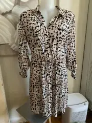 Decjuba Women’s Animal Print Shirt Dress Size 14