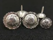Conchos - Hansen - 6 piece - saddle concho - wood screw - Silver Plate (C52)