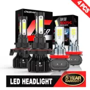 For Ford Flex 2009-2018 6000K LED Headlight Hi/Lo + Fog Light Combo 4x Bulbs