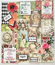 Junk Journal Papers 30+Items Scrapbook Papers Quotes Prints Paper Ephemera #KM35