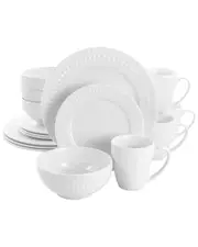Elama Cara 16pc Round Porcelain Dinnerware Set