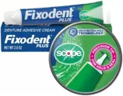 (3PK) Fixodent Plus Scope Denture Adhesive Cream, 2 Oz 076660300514VL