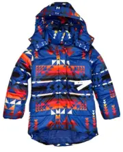 NEW Pendleton x Aqua Women's Puffer Jacket XS Lined Aztec Blue Geometric