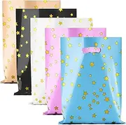 YQQZQ Party Gift Bags for Mother's Day,5 Colors Totally 50pcs,with Sparkling Stars,Fashional Candy Gift Bag for Birthday Wedding Christmas New Year Party