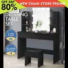 ALFORDSON Dressing Table Stool Set Makeup Mirror Desk LED 10 Bulbs Black