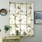 1x Short Curtain Sheer Roman Curtain Kitchen Cafe Butterfly Tulle Window Curtain