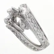 14K Split Shank Vintage Diamond Semi Mount Engagement Ring Setting 0.82 Carats-