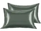 2 PK Surmente Satin Pillowcases Home Ideas Slip Pillow Cases Grey King 20x36