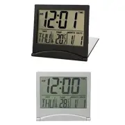 Foldable Alarm Clock Digital Travel Clock Large LCD Display Light Weight