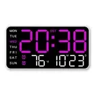 LED Digital Wall Clock with Fahrenheit Celsius Switch and Alarm Feature