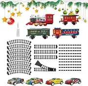 Electric Train Set - Classic Train Set Train Toy Sound - Model Locomotive Railway Kit Battery-Powered Christmas Toy for Girls & Kids