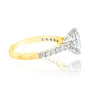 Luminesce Lab Grown 2.3 Carats Diamond Engagement Ring with 2 Carat Centre Diamond in 18ct Yellow Gold, Q
