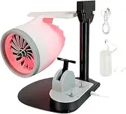 Bewinner Creative Turbo Desktop Fan, 2 In 1 Creative Turbo Fan, Turbofan Engine Shape Creative Fan, Creative Desktop Fan with Humidifier and Tail Lights, Adjustable Turbofan (Red)