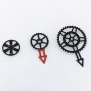 NO Luminous 3 Hands Gear Type Red Second Watch Hands for Miyota 82S7 Movement