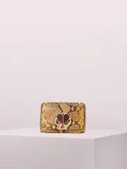 nicola snake embossed twistlock small convertible chain shoulder bag