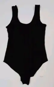 MANGOPOP Women's Medium Sleeveless Bodysuit - Black NEW NWT