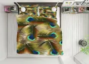 3D Peacock Ling ZZHU82 Bed Pillowcases Quilt Duvet Cover Set Queen King Zoe