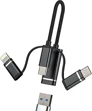 USB OTG Adapter (3 in 1)USB C Lightning Micro USB Male to USB-A Converter for Apple iPhone 16 15 14 for iPad Type C Port Compatible for Samsung Macbook Drive Flash Dongle Camera Data Transfer Computer