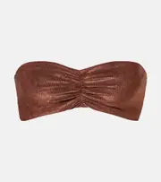 [Jade Swim] Jade Swim Terry bandeau bikini top AU 14 brown