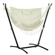 Patio Hammock Chair with Stand, Outdoor Hammock Swing Hanging Lounge Chair