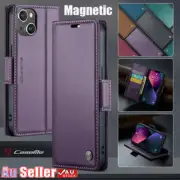 For iPhone 16 16e 15 14 13 12 11 Pro MAX 8 7 Magnetic Case Leather Wallet Cover