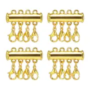 Layering Necklace Clasps, 4Pcs 4 Strands Slide Magnetic Tube Lock Clasps Gold