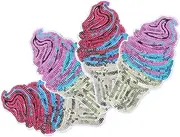SMASOLO 4pcs Ice Cream Cone Sequin Patches for DIY Clothing Embroidered Applique Decor Iron Decorative Patches for T Shirts Jeans Hats Unique Garment Repair Fashion Accessory