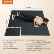 Rubber Top Gym Floor Mats 25 Tiles 0.56 Inch Thick EVA Foam Black Blue