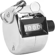 Baxnore Manual Tally Counter, Aluminium Alloy Handheld Counting Tool, 4 Digits Mechanical Click Counter, Handheld Counter for Conference Attendance