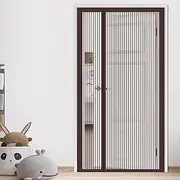 Doorway Tassels Beads, Durable Mesh Magnetic Screen Door Beaded Curtain Door String Curtains Hallway Entrance Privacy Decor (Color : Brown, Size : 90x190cm)