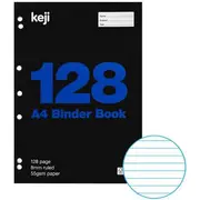 Keji A4 55gsm 8mm Ruled Binder Book 128 Page