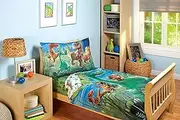 Disney Good Dino Arlo & Friends 4 Piece Toddler Bed Set, Blue, Green, Tan