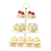 3 Tier Cupcake Stand Tower, White Plastic Cup Cake Holder for Dessert Square