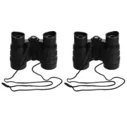 2pcs Toy Binoculars 4X30 Compact Foldable Binoculars Black with Neck Strap