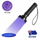 AU 100 LED UV Flashlight Torch Light Lamp Ultraviolet Blacklight Aluminum 395 nM