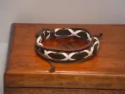 New Men’s Black & White Leather Criss Cross Tie Bracelet