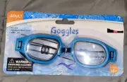 adult swim goggles Blue PC lens, adjustable head strap, latex free NEW