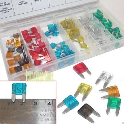 120 pc Mini Assorted Car Fuse Auto Cars & Trucks Fuses Replacement Color Coded