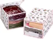 Astro 173-33 Kimono Storage Case, Compact Size, Petite Rose Pattern, Small Floral Pattern, 2-Piece Set, Breathable Non-Woven Kimono Storage Bag, Storage Box, Instead of Paper Storage, Storage Bag,