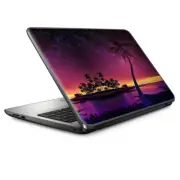 Universal Laptop Skins Wrap for 14" - Palm Tree Stars and Sunset Purple
