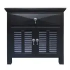 French Provincial Louvre Bedside Black Side Table Drawers Tables Nightstand
