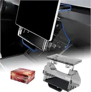 Hideable Under Screen Storage Organizer Compatible with Tesla Model Y 2025 2026 (Refreshed Juniper Only) Model 3 Highland 2025-2024 Accessories (Black)
